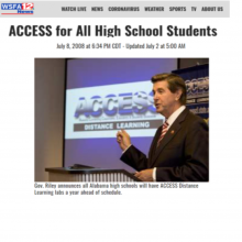 Thumbnail Image of Governor Bob Riley standing in front of screen that says "ACCESS Distance Learning