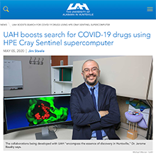 Screenshot thumbnail of news article from UAH website