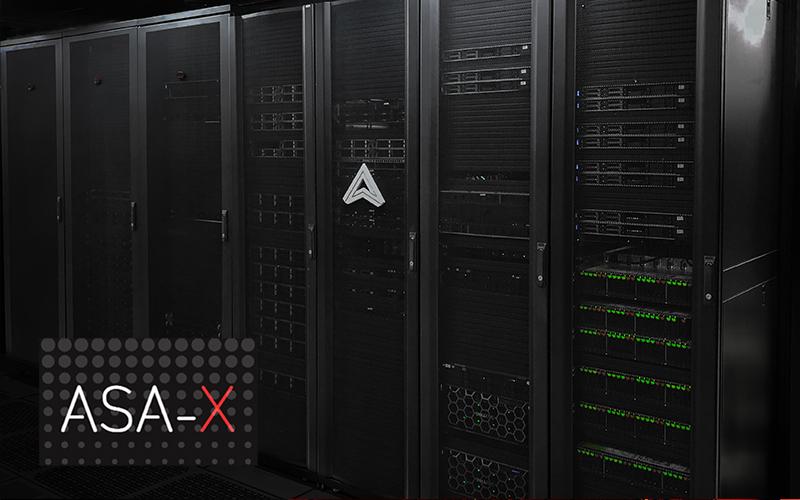 ASA-X logo over photo of ASA-X Supercomputer