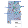 Map of Alabama showing color-coded dots representing ASA network members in all counties including K-12, Higher Ed, Community Colleges, and libraries, overlaid by diagram of 100G Network backbone.